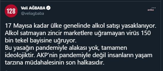 CHP'li Ağbaba'dan alkol satışının yasaklanmasına tepki: Zincir marketlere uğramayan virüs tekel bayisine uğruyor - Resim : 1