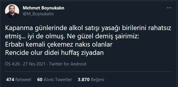 Görevden alınan Ayasofya imamından alkol satışının yasaklanmasıyla ilgili tepki çeken paylaşım - Resim : 1