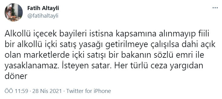 Fatih Altaylı'dan alkol yasağına: Her türlü ceza yargıdan döner - Resim : 1