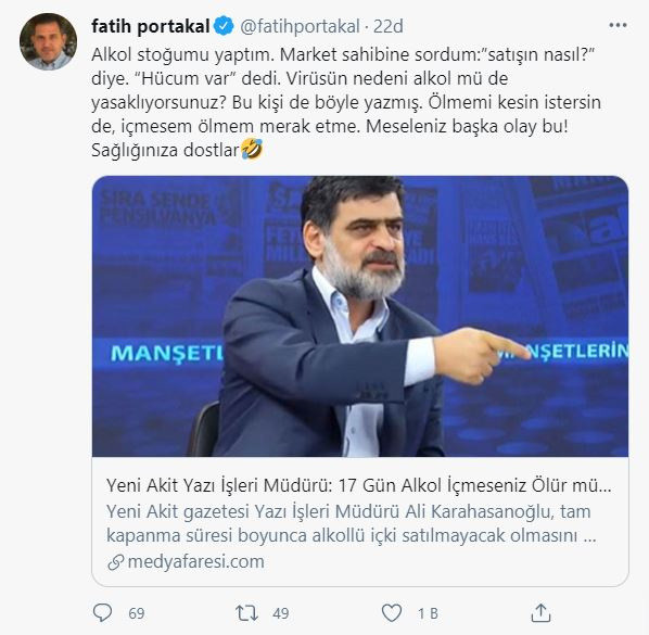 Fatih Portakal'dan Akit'e tepki: Ölmemi kesin istersin de... - Resim : 1