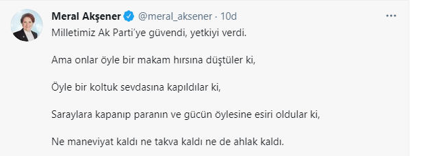 Meral Akşener'den AKP'ye sert sözler: Ne takva kaldı ne ahlak... - Resim : 1