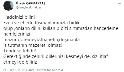 Alaattin Çakıcı'nın yakın dostundan açık tehdit: 'Gerektiğinde sizi itlaf etmeyi biliriz' - Resim : 1