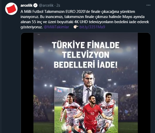 Türkiye final oynarsa Arçelik televizyon ücretlerini iade edecek! - Resim : 1