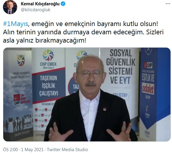 Kılıçdaroğlu'ndan videolu 1 Mayıs mesajı - Resim : 1