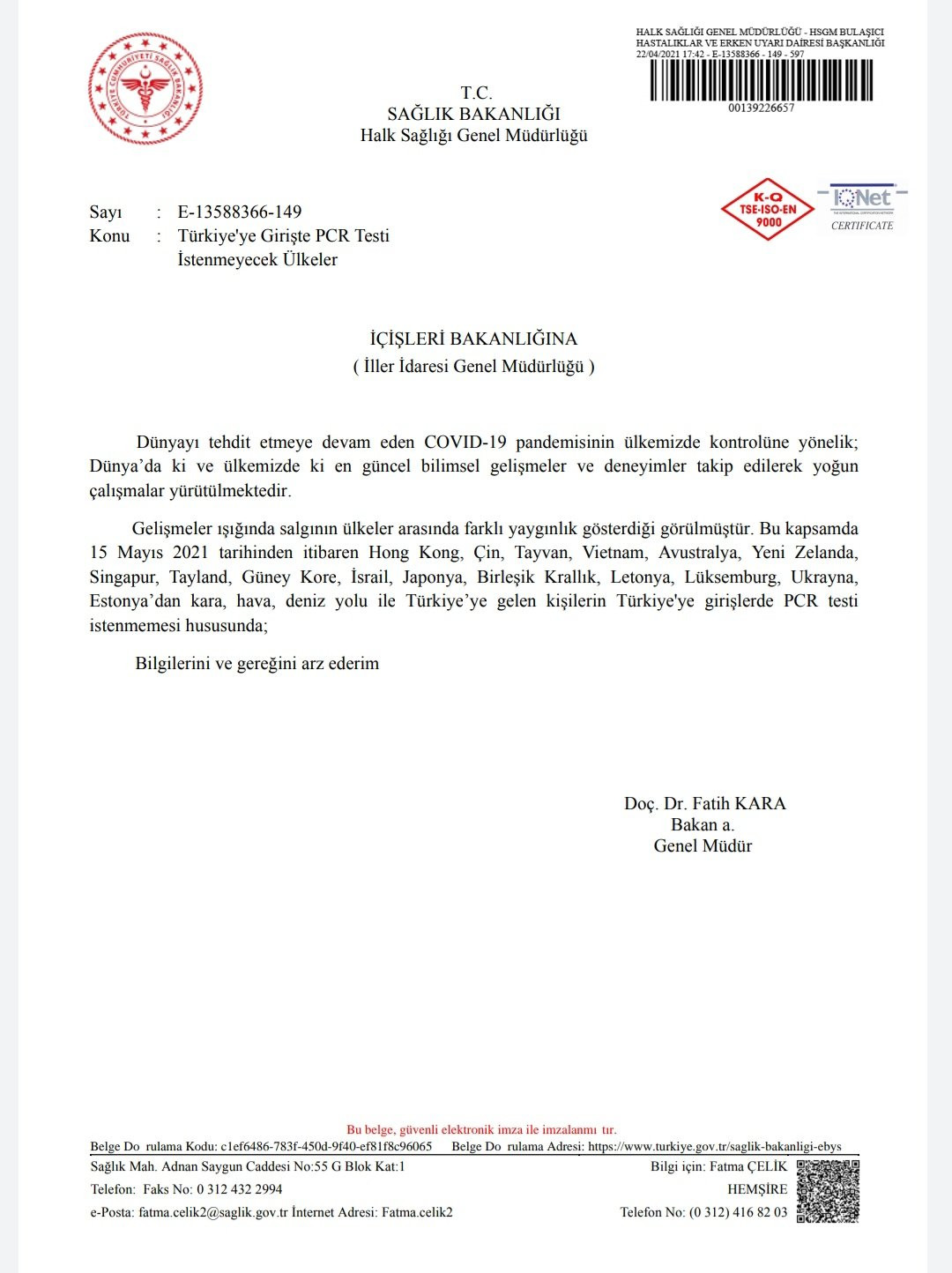 Aralarında Çin de var: İşte 15 Mayıs'tan itibaren Türkiye'ye girişlerinde PCR testi istenmeyecek ülkeler - Resim : 1