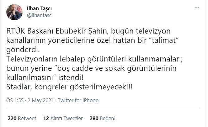 RTÜK'ten televizyon kanallarına 'lebaleb' talimatı: Boş sokakları gösterin, kalabalık görüntüleri değil - Resim : 2