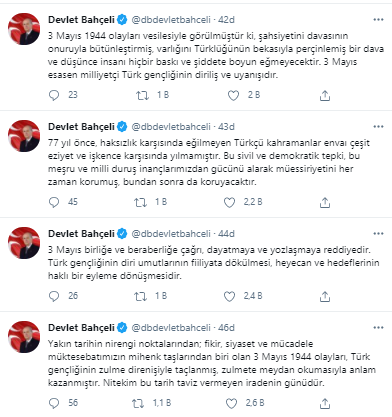 Devlet Bahçeli: Neye ve kime hizmet ettikleri belli olan kirli yüzlerin tezgahı çoktan bozulmuştur - Resim : 1