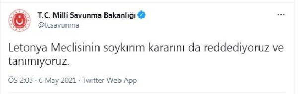 Milli Savunma Bakanlığı'ndan Letonya'ya 'soykırım' tepkisi - Resim : 1