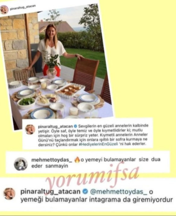 Pınar Altuğ ve takipçisi arasında 'yemek' tartışması - Resim : 1