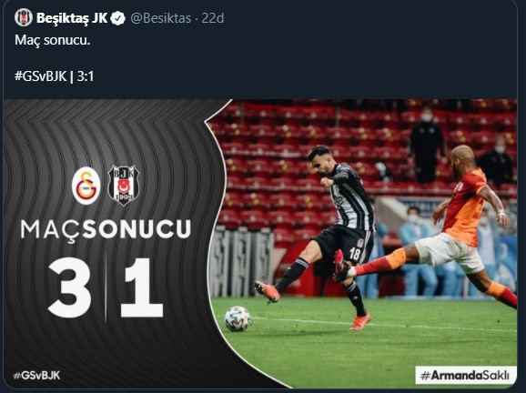 Maç sonrası Galatasaray'dan Beşiktaş'a çok konuşulacak 'sehven' tweeti - Resim : 2