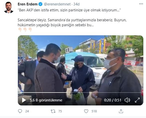 Eren Erdem'in yanına gelen vatandaş: AKP’den istifa ettim, partinize üye olmak istiyoruz - Resim : 1