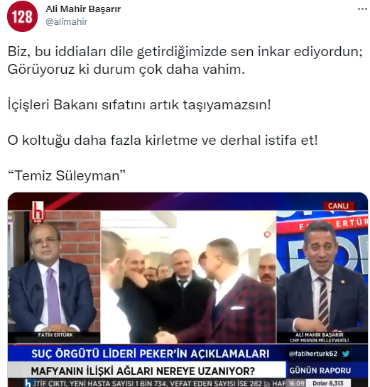 CHP'den Süleyman Soylu'ya: Derhal istifa et 'Temiz Süleyman' - Resim : 1