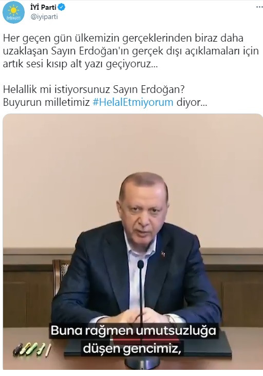 İYİ Parti'den çok konuşulacak paylaşım! Erdoğan'ın videosuna altyazı eklediler - Resim : 2