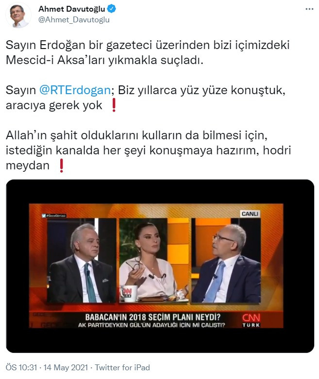 Davutoğlu, Abdulkadir Selvi'nin iddiaları üzerinden Erdoğan'a seslendi: Hodri meydan! - Resim : 1