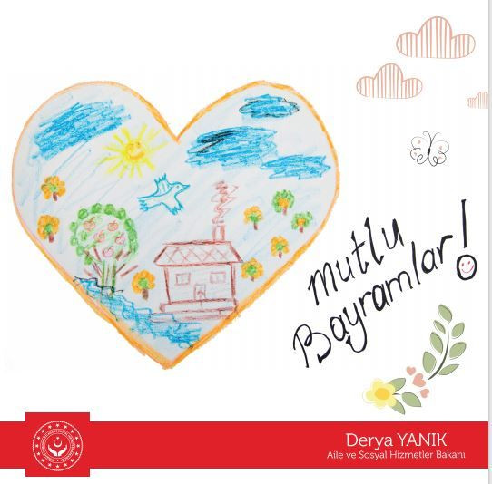 Bakan Derya Yanık, çizdiği 'ev' resmini devlet korumasındaki çocuklara gönderdi: Mutlu bayramlar! - Resim : 1