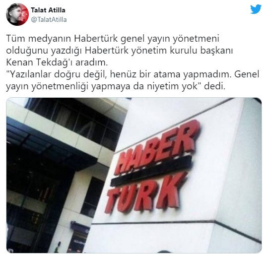 Habertürk Genel Yayın Yönetmeni olduğu iddia edilen Kenan Tekdağ'dan açıklama - Resim : 1