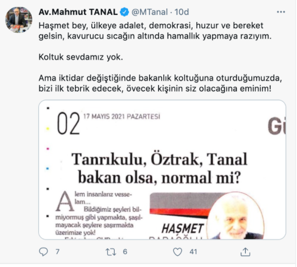 CHP'li Tanal'dan Babaoğlu'na: İktidar değiştiğinde bizi ilk tebrik edecek kişinin siz olacağına eminim! - Resim : 1