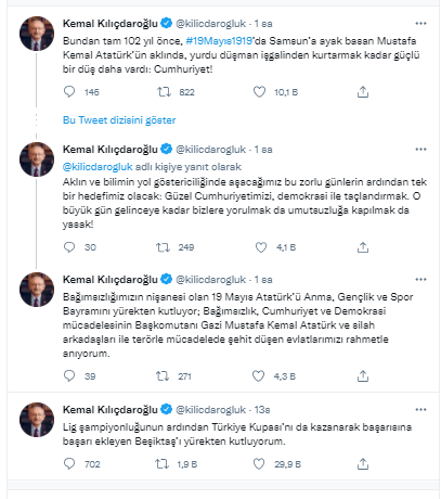 Kemal Kılıçdaroğlu'ndan 19 Mayıs Atatürk’ü Anma, Gençlik ve Spor Bayramı mesajı - Resim : 1