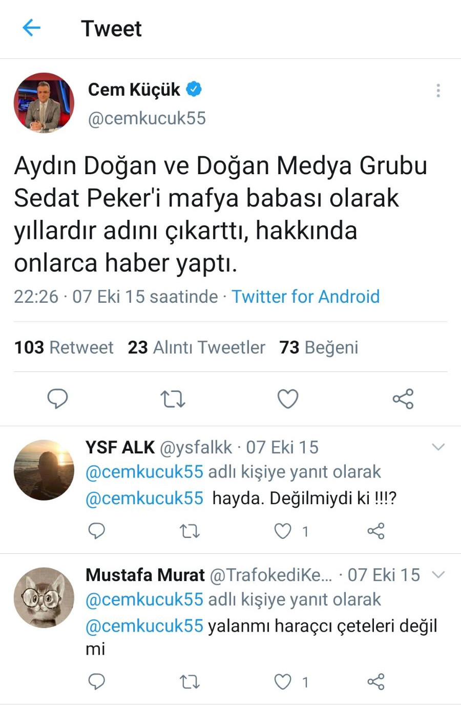 Cem Küçük, Sedat Peker'i 'Fuat Avni'ye benzetti, onun da arşivi çıktı - Resim : 1