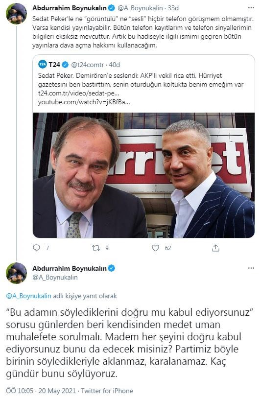 Sedat Peker’in 'Hürriyet baskını' iddiası sonrası AKP’li Abdurrahim Boynukalın'dan açıklama - Resim : 3