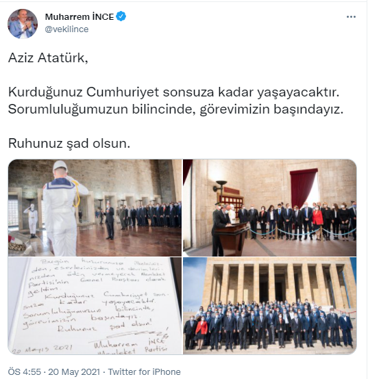 Memleket Partisi Kurucular Kurulu Anıtkabir'de - Resim : 3