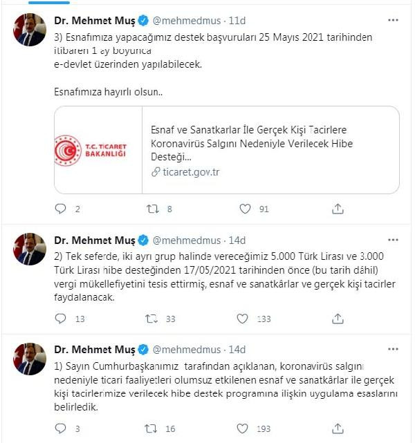 Ticaret Bakanı Mehmet Muş'tan 'esnafa hibe desteği' açıklaması - Resim : 1