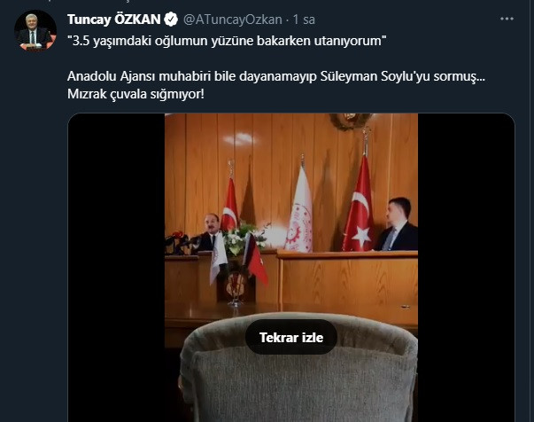 Tuncay Özkan: 'AA muhabiri bile dayanamamış Soylu'yu sormuş!' - Resim : 1