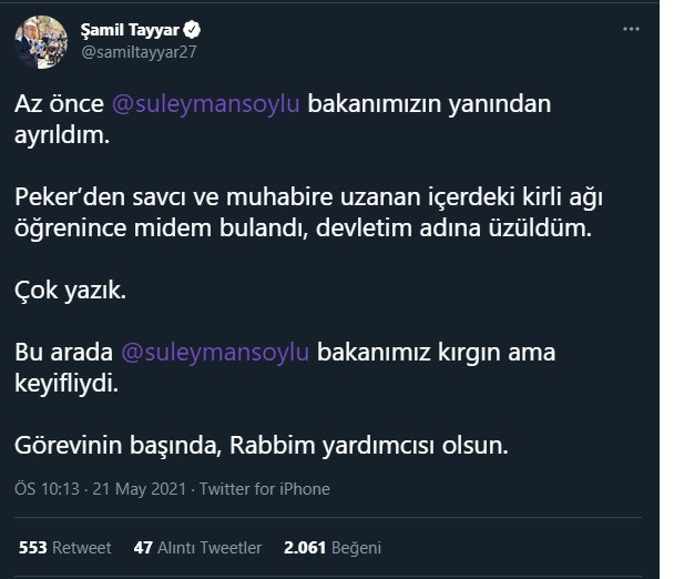 AKP'li isim Süleyman Soylu ile görüştü: Az önce yanından ayrıldım, kırgın ama... - Resim : 1