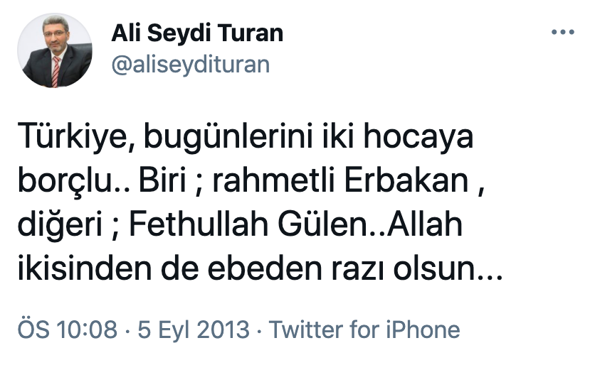 Musab Turan'ın babası Ali Seydi Turan'ın FETÖ övgüleri ortaya çıktı! - Resim : 1