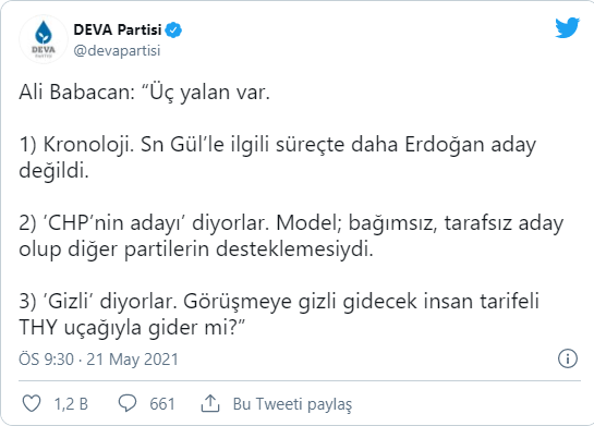 Ali Babacan'dan 'Erdoğan'a ihanet etti' iddialarına 3 maddelik yanıt - Resim : 1