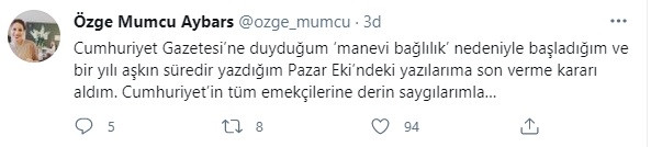 Cumhuriyet'te iki yazar birden ayrılık kararı aldı - Resim : 2