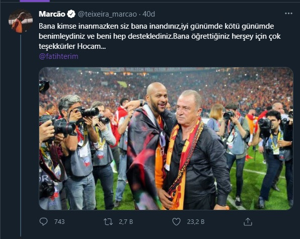 Sözleşme yenileyen Marcao'dan Mustafa Cengiz'e inat gibi paylaşım! - Resim : 1