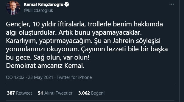 Kılıçdaroğlu: Çayımın lezzeti bile bir başka bu gece - Resim : 1