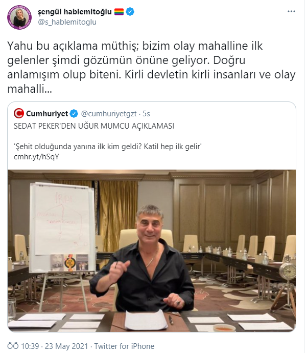 Sedat Peker'in açıklamalarının ardından Şengül Hablemitoğlu'ndan açıklama: Şimdi gözümün önüne geliyor - Resim : 3