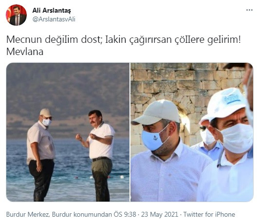AKP'lilerin tweet bile atmadığı Binali Yıldırım'ın oğlu Erkan Yıldırım'a Burdur Valisi Arslantaş sahip çıktı - Resim : 2