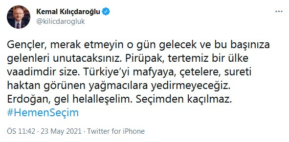 Kılıçdaroğlu'ndan Sedat Peker'in 7. videosunun ardından Erdoğan'a 'erken seçim' çağrısı - Resim : 1