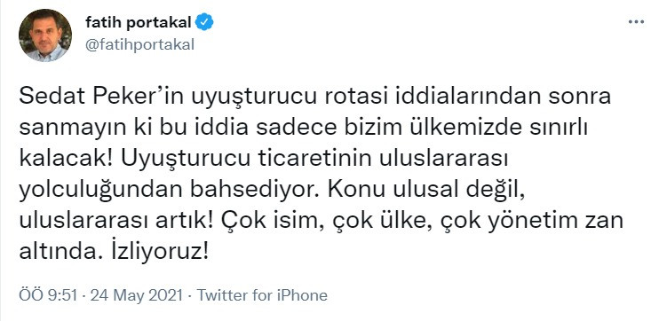 Fatih Portakal'dan Sedat Peker videolarıyla ilgili olay yorum: Telaş içindeler - Resim : 2