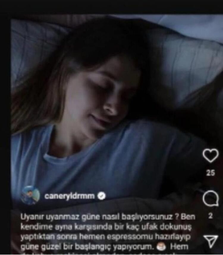 Gamze Erçel 'sabah rutinim' paylaşımını yanlış hesaptan yaptı, sosyal medyanın diline düştü - Resim : 1