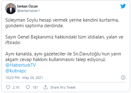 Gelecek Partisi'nden Süleyman Soylu'ya Ahmet Davutoğlu yanıtı - Resim : 1