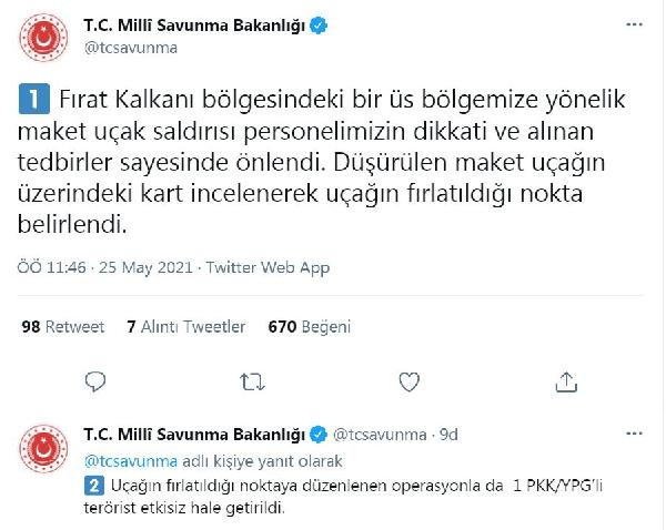 Milli Savunma Bakanlığı açıkladı: Saldırı girişimi engellendi - Resim : 1