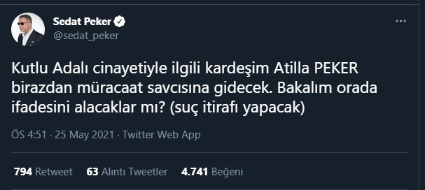 Sedat Peker: Kardeşim suç itirafı yapacak! - Resim : 1