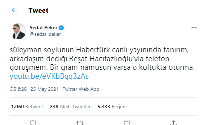 Sedat Peker, Süleyman Soylu’ya ‘hediyem’ dediği videoyu paylaştı - Resim : 1