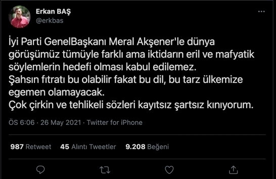 Erkan Baş: Meral Akşener ile dünya görüşümüz tamamen farklı ama... - Resim : 1