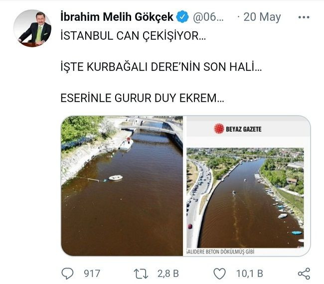 Melih Gökçek, Ekrem İmamoğlu'nu eleştireyim derken yine rezil oldu - Resim : 1