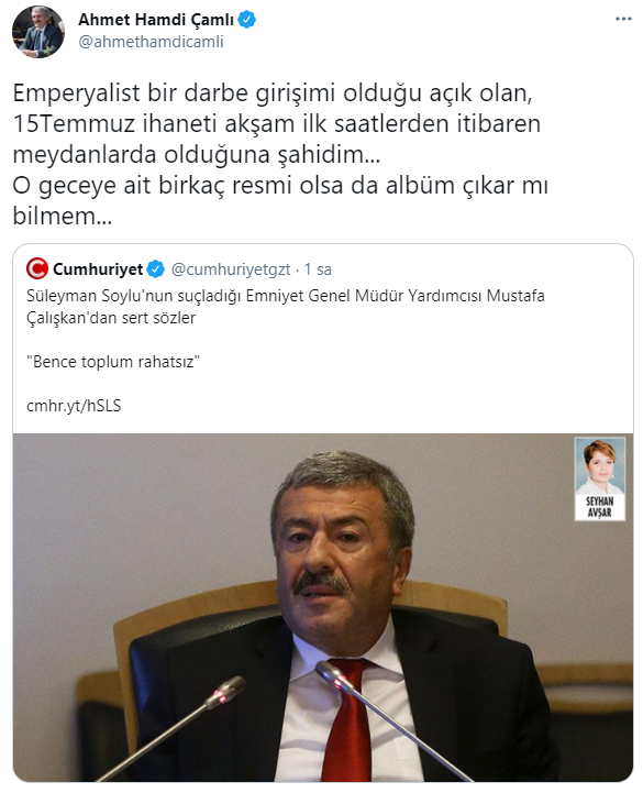 Çatlak büyüyor: AKP'li Çamlı bu kez de Süleyman Soylu'nun hedefindeki Mustafa Çalışkan'a destek verdi - Resim : 1