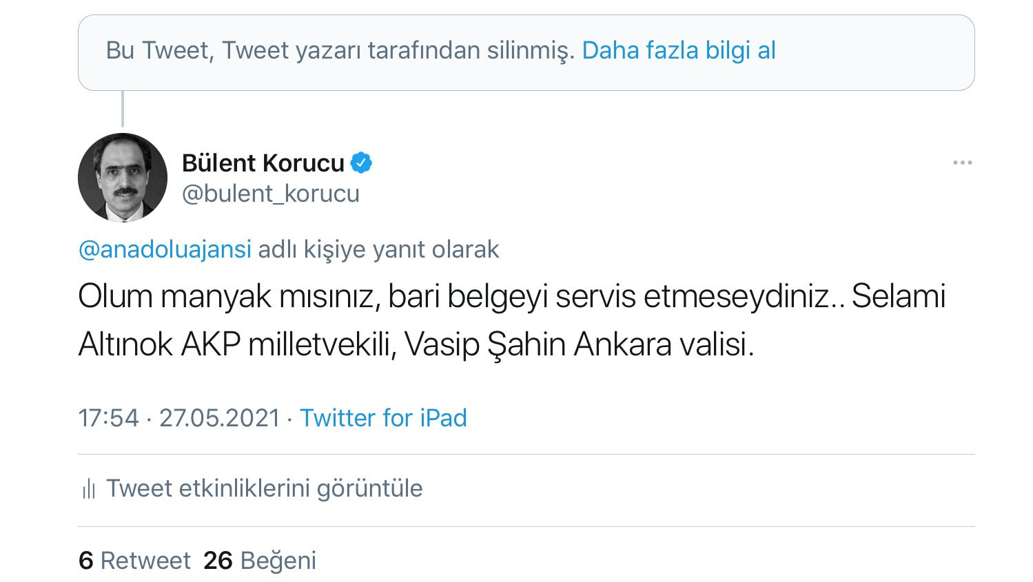 Kriz silsilesi genişliyor: Anadolu Ajansı Sedat Peker haberindeki AKP'li isimleri sildi - Resim : 1