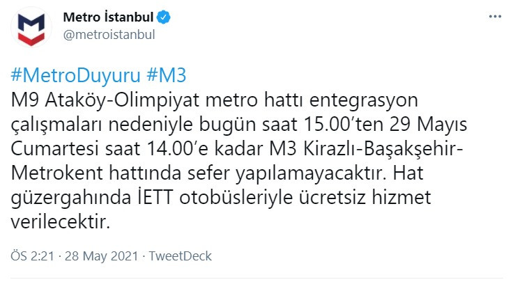 İstanbullular dikkat! Metro hattında bu seferler yarına kadar yapılamayacak - Resim : 1