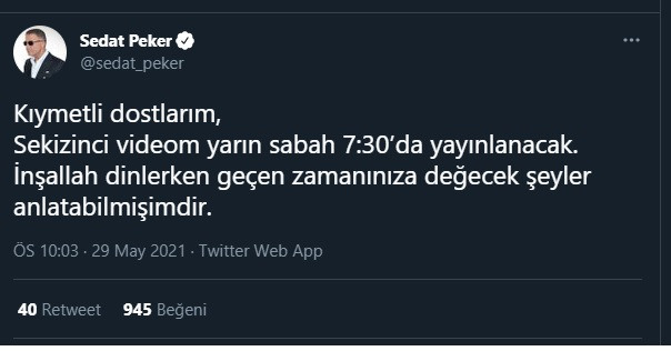 Sedat Peker saat verdi: İnşallah değecek şeylerdir... - Resim : 1