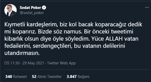 Sedat Peker'den tehdit gibi sözler: Kol-bacak koparacağız dediysek koparırız! - Resim : 1