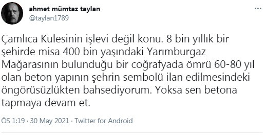 Ahmet Mümtaz Taylan'dan Çamlıca Kulesi yorumu: Öngörüsüzlükten bahsediyorum - Resim : 1